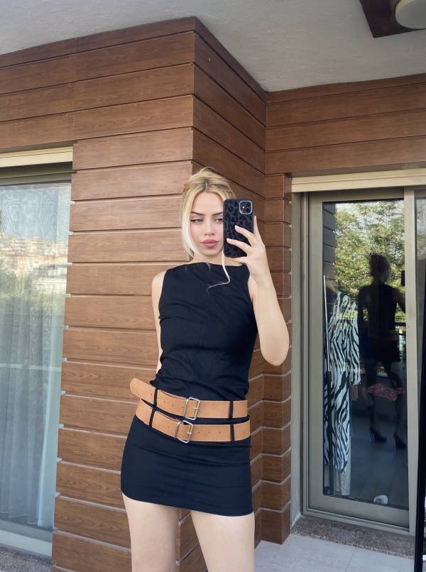 Duo Belted Dress - Görsel 2